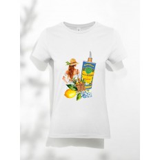 T-Shirt - FEMME- Nicolas Alziari - AGRUMES - Blanc